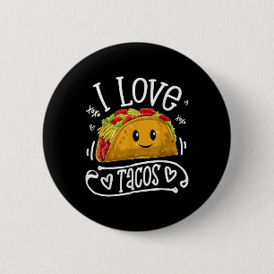 I Liebe Tacos T Shirt Cinco De Mayo Frauen Männer  Button