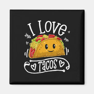I Liebe Tacos T Shirt Cinco De Mayo Frauen Männer Magnet