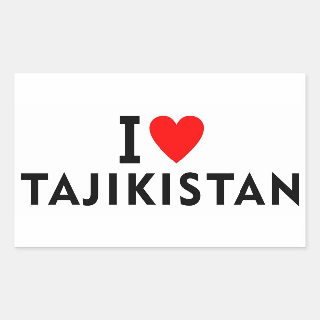 I Liebe Tadschikistan Land wie Herztourismus Rechteckiger Aufkleber (Vorderseite)