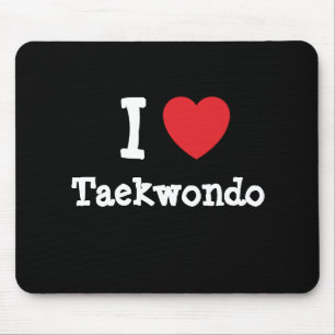 I Liebe Taekwondo Herz Brauch personalisiert Mousepad