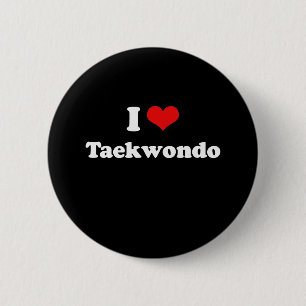 I Liebe-Taekwondo-T-Shirt Button