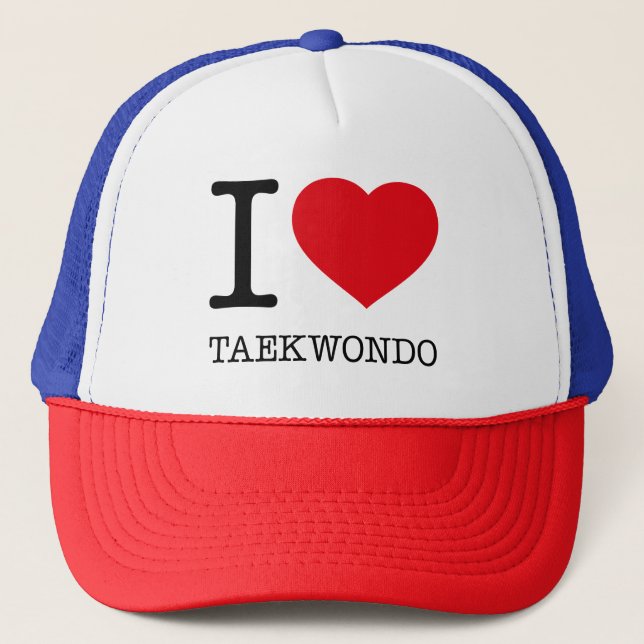 I LIEBE TAEKWONDO TRUCKERKAPPE (Vorderseite)