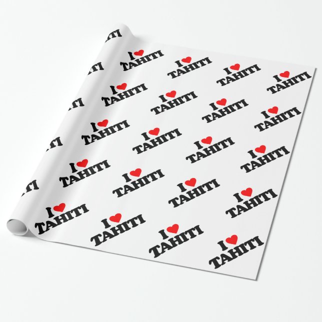I LIEBE TAHITI GESCHENKPAPIER (Ungerollt)