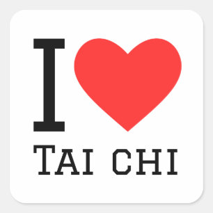 I Liebe tai chi Quadratischer Aufkleber