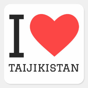 I Liebe Taijikistan Quadratischer Aufkleber