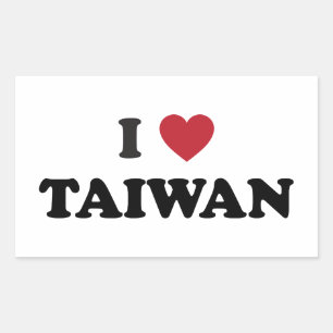 I Liebe Taiwan Rechteckiger Aufkleber