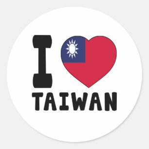 I Liebe Taiwan Runder Aufkleber