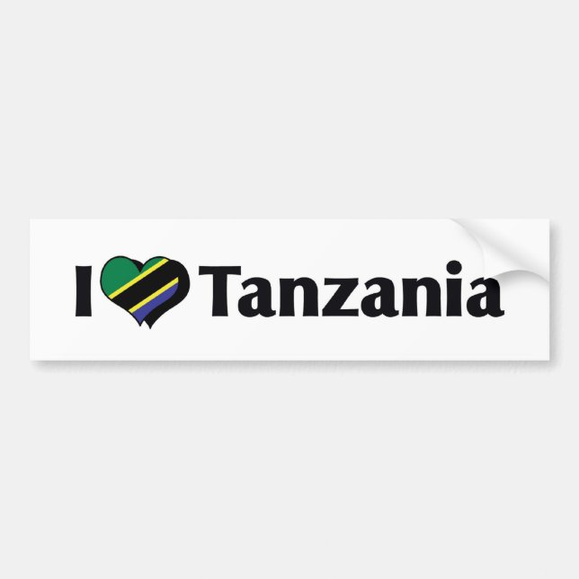 I Liebe Tansania Flag Autoaufkleber (Vorne)
