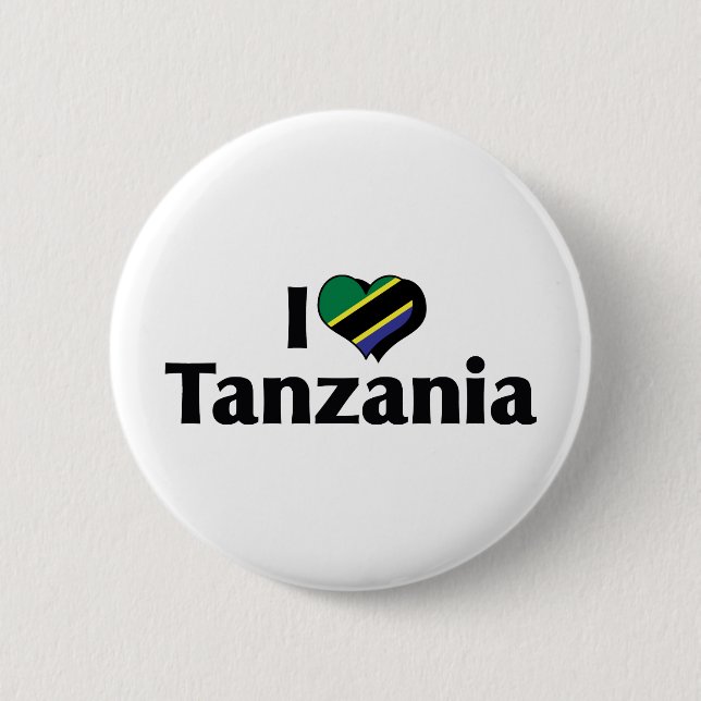 I Liebe Tansania Flag Button (Vorderseite)