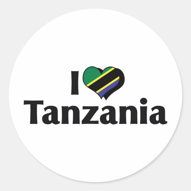 I Liebe Tansania Flag Runder Aufkleber (Vorderseite)