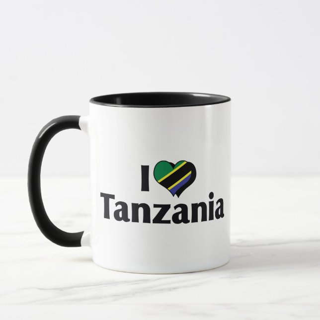 I Liebe Tansania Flag Tasse (Links)