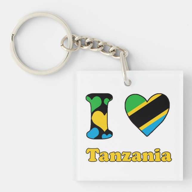 I Liebe Tansania Schlüsselanhänger (Vorderseite)