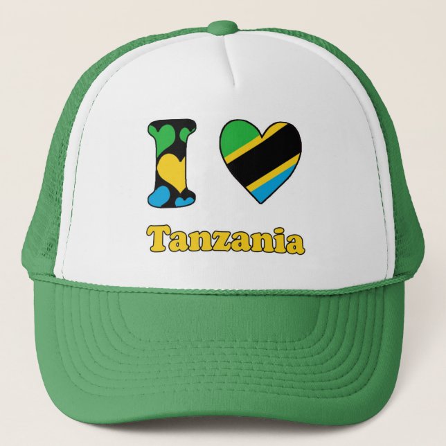 I Liebe Tansania Truckerkappe (Vorderseite)