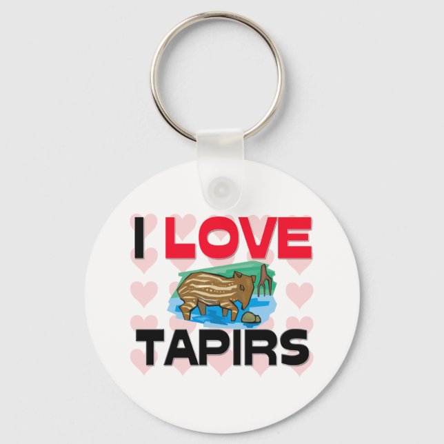 I Liebe Tapirs Schlüsselanhänger (Vorderseite)