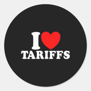 I Liebe Tarife Rotes Herz Funny Trump Tarif Runder Aufkleber