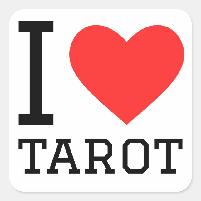 I LIEBE TAROT QUADRATISCHER AUFKLEBER (Vorderseite)