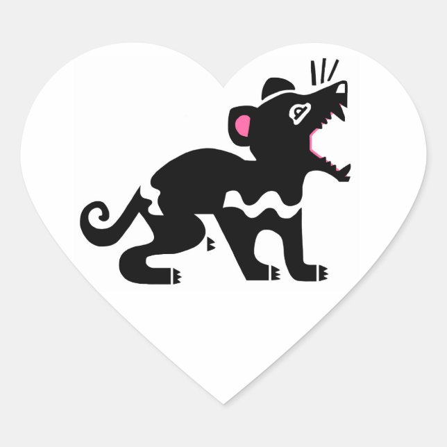 I Liebe Tasmanian DEVILS - Original Grafik - Natur Herz-Aufkleber (Vorderseite)
