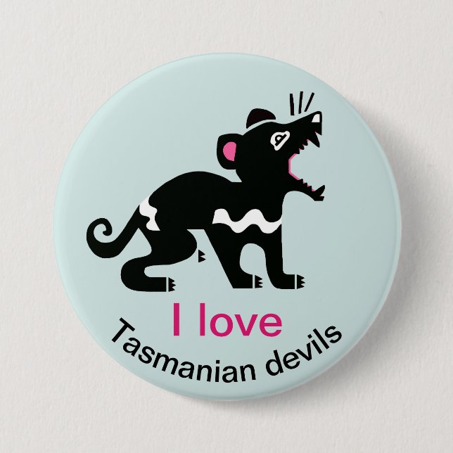 I Liebe Tasmanian Teufel Australian Wildlife - Button (Vorderseite)