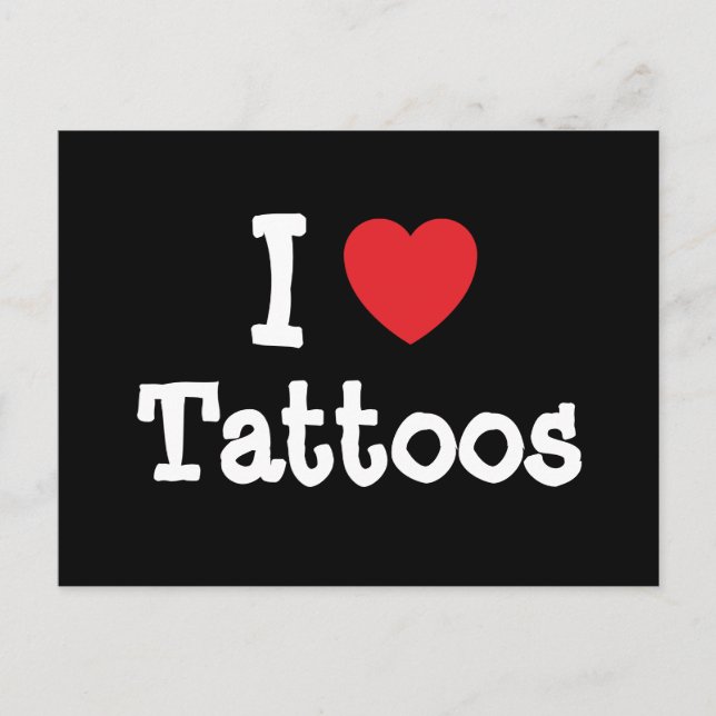 I Liebe Tattoos Herz Brauch personalisiert Postkarte (Vorderseite)