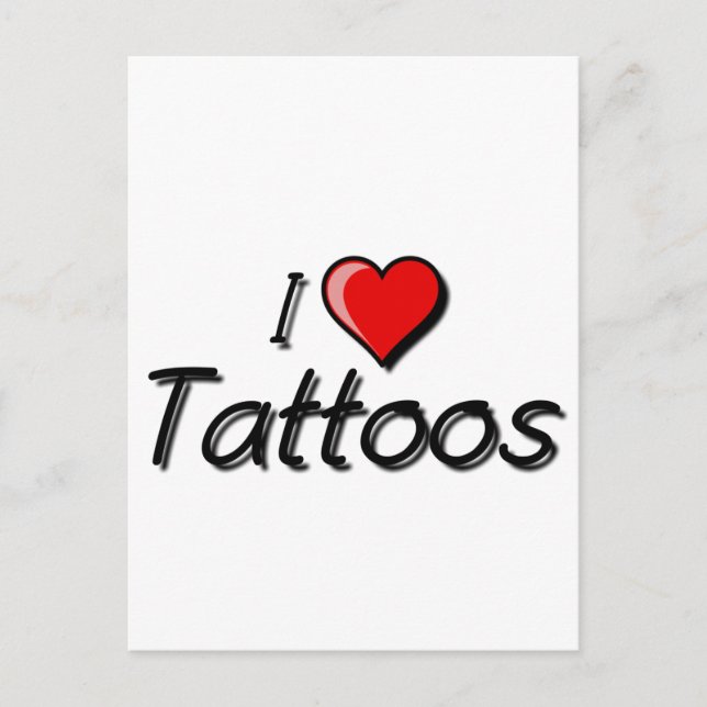 I Liebe Tattoos Postkarte (Vorderseite)