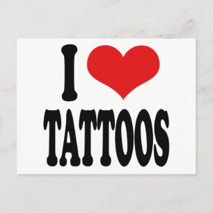 I Liebe Tattoos Postkarte