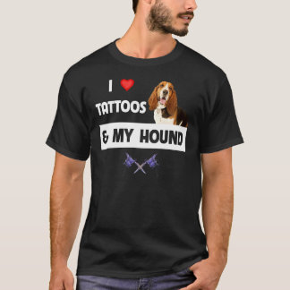 I Liebe Tattoos und My Bassett Hound Hund Mama Vat T-Shirt