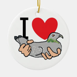 I Liebe-Tauben Keramikornament