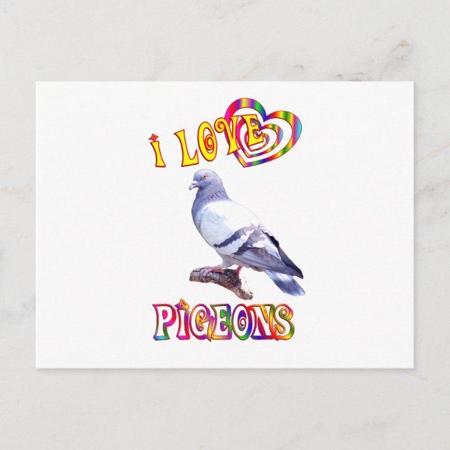 I Liebe-Tauben Postkarte (Vorderseite)