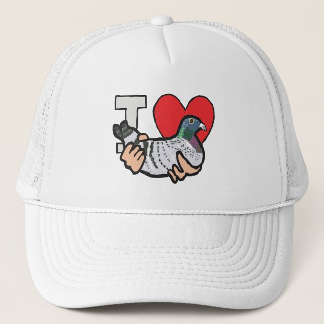 I Liebe-Tauben Truckerkappe (Vorderseite)