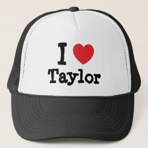 I Liebe Taylor Herz Brauch personalisiert Truckerkappe
