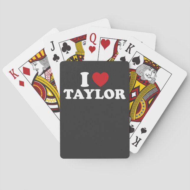 I Liebe Taylor Name I Heart Groovy Spielkarten (Rückseite)