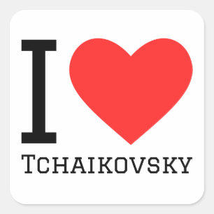 I Liebe tchaikovsky Quadratischer Aufkleber