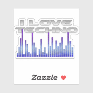 I Liebe Techno Aufkleber