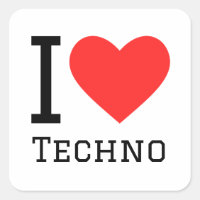 I Liebe Techno-Aufkleber