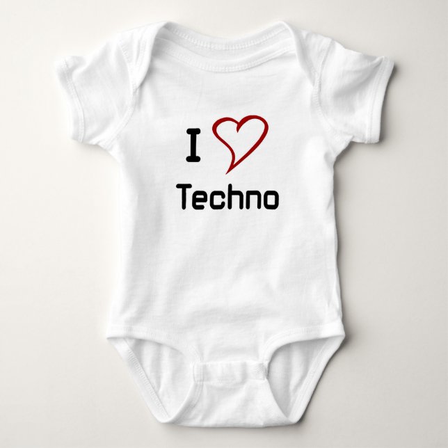 I Liebe Techno Baby Strampler (Vorderseite)