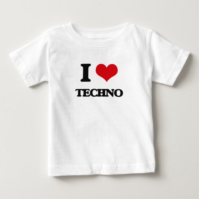 I LIEBE TECHNO BABY T-SHIRT (Vorderseite)