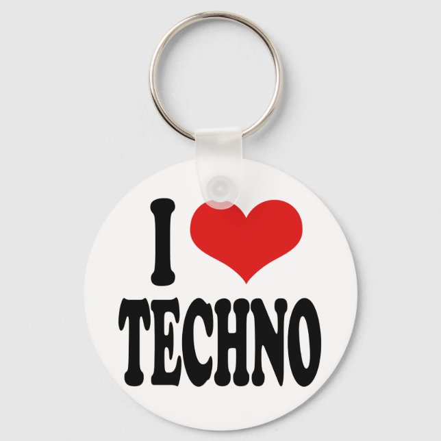 I Liebe Techno Schlüsselanhänger (Vorderseite)