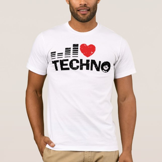 I Liebe Techno T-Shirt (Vorderseite)