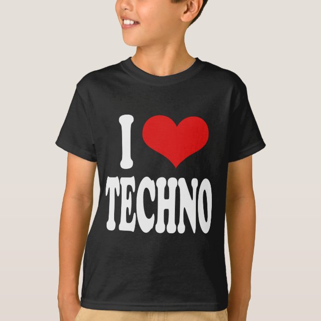 I Liebe Techno T-Shirt (Vorderseite)