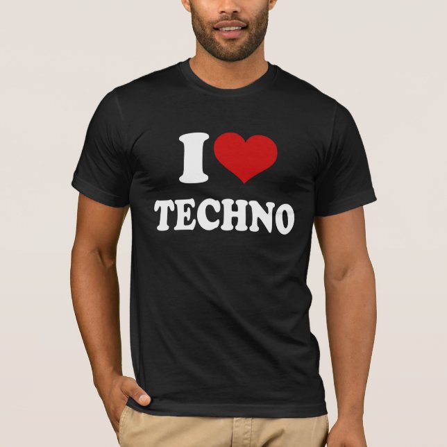 I Liebe Techno T-Shirt (Vorderseite)