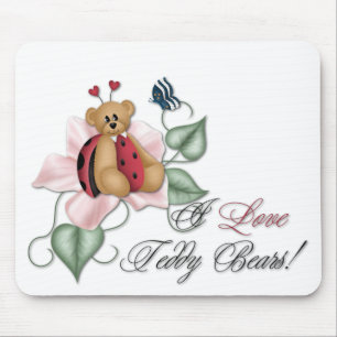 I Liebe Teddy Bears Lady Bug Bear Mousepad