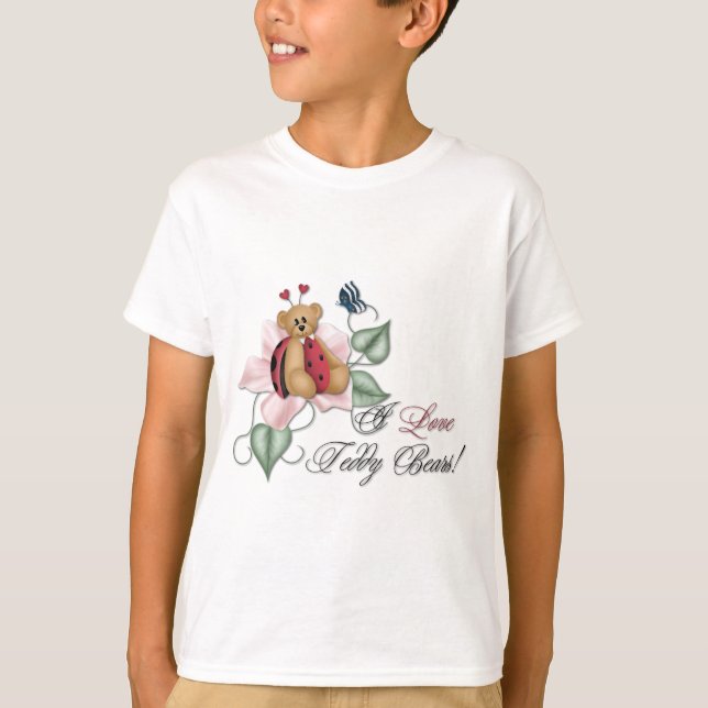 I Liebe Teddy Bears Lady Bug Bear T-Shirt (Vorderseite)