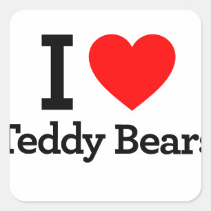 I Liebe Teddy Bears Quadratischer Aufkleber