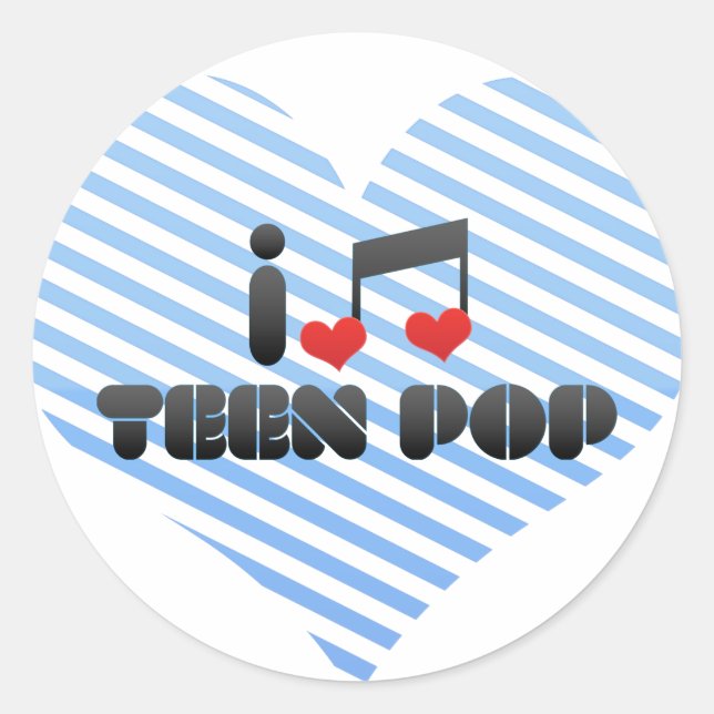 I Liebe Tee Pop Runder Aufkleber (Vorderseite)