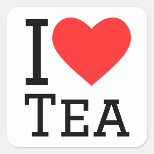 I Liebe Tee Quadratischer Aufkleber
