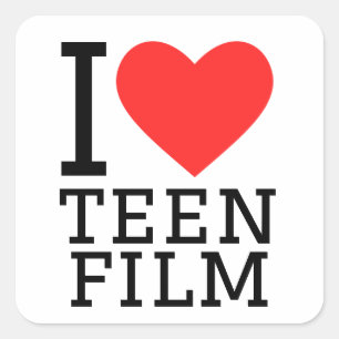 I Liebe Teeny Film Quadratischer Aufkleber