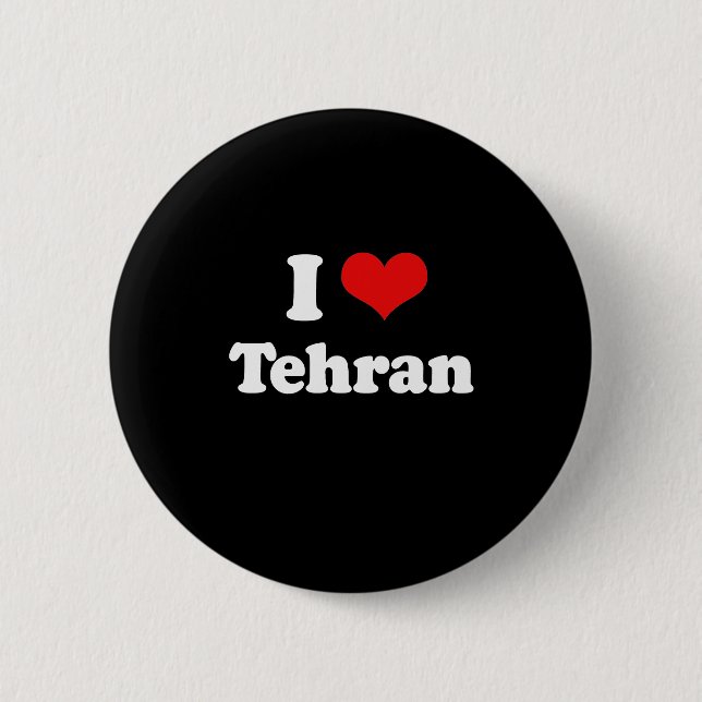 I Liebe Tehran Tshirt White Tshirt Button (Vorderseite)