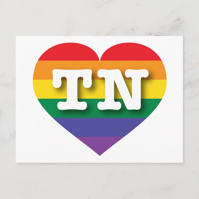 I Liebe Tennessee Rainbow Herz Postkarte (Vorderseite)