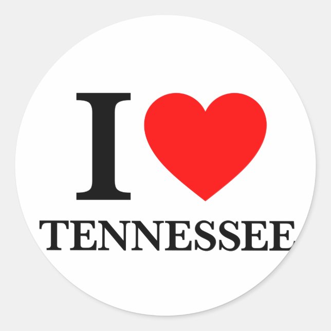 I Liebe Tennessee Runder Aufkleber (Vorderseite)