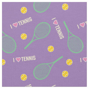 I Liebe Tennis auf Leinen Stoff